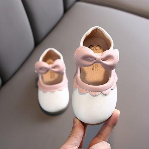 Girls Shoes Princes PU Leather Children Shoes fashion Big Bow Mary Janes Shoes For Kids Party Dress School 2021 Spring Autumn