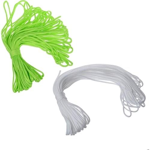 2pcs 100 Ft 7 Strand 550 Survival Bushcraft Paracord Parachute Cord Lanyard TYPE III - Neon Green & White