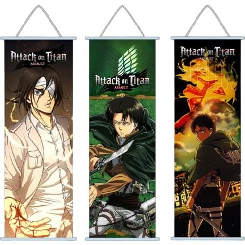Anime Attack on Titan Posters Hanging Pictures 70x30cm Hippie Wall Picture Levi Hanging Painting Shingeki No Kyojin Home Decor