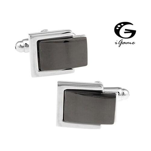 Men Gift Black Gunblack Colour Business Style Copper Material Cuff Links