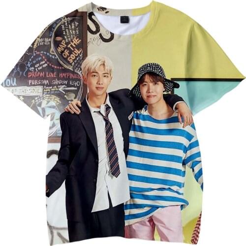 Popular Korean Harajuku Streetwear 3D Kpop T Shirt Men/women K-pop O-Neck Tshirt Female Short Sleeve 3D Kid Tee Shirt Femme Tops