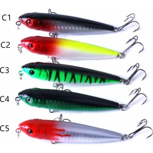 Pencil Minnow Bait Top Water Wobbler 10Pcs 8g 9cm Hard Plastic Fishing Lure