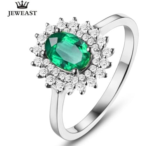 SLFD Natural Emerald 18K Pure Gold 2020 New Hot Selling Top Ring Women Heart Shape Ring For Ladies Woman Genuine Jewelry
