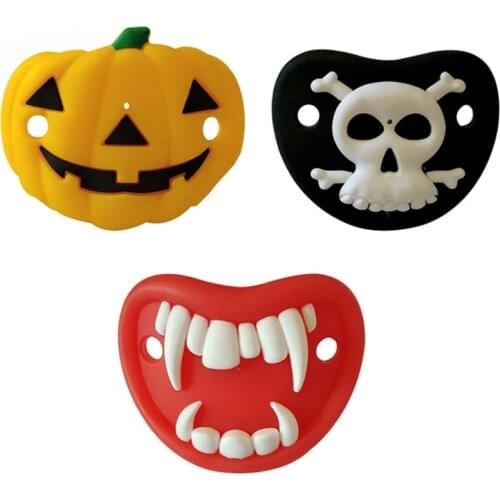 Food Grade Silicone Baby Pacifier Newborn Infant Dummy Pacifiers Skull Pumpkin Halloween Silicone Baby Nipple For Feeding