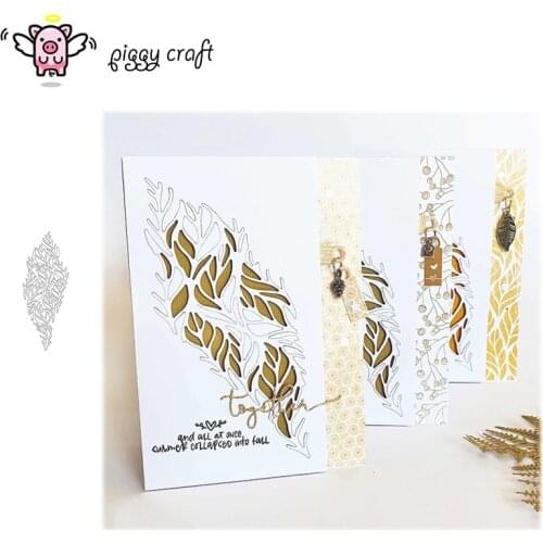 Piggy Craft metal cutting dies cut die mold Leaf strip decoration Scrapbook paper craft knife mould blade punch stencils dies