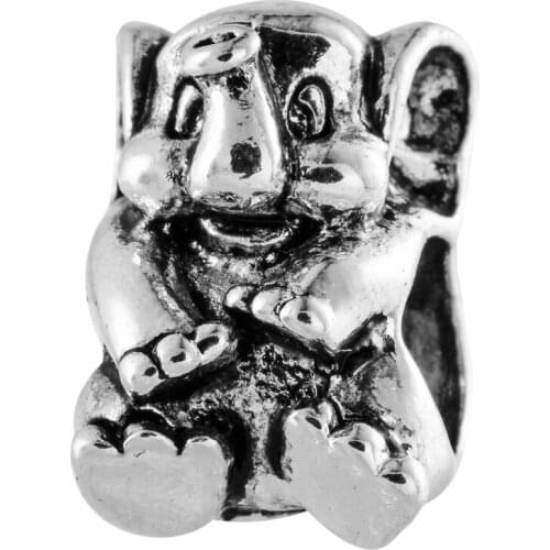 Trendy Elephant Shpaed Beads Cute Charm Bead Cartoon Fit Womens DIY Bracelets