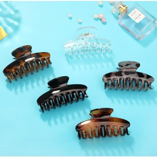 New Fashion Simple Acetate Geometry Claw Clip Barrette Crab Shape Hair Claws Bath Clip Ponytail Clip For Women Hair Accessories