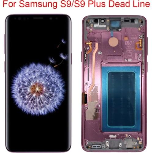Dead Line G960F LCD For Samsung Galaxy S9 Plus LCD With Frame 1440x2960 Original S9 SM-G965F G960A Display Touch Screen Assembly