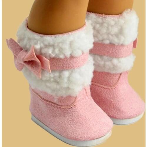 1 Pair Winter Boots For 18 Inch Girl Dolls Mini Gift Toy For Christmas Shoes B9X4