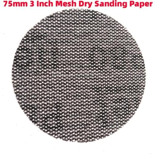 1Pcs 3 Inch 75mm Net Sandpaper Disc Hook & Loop Emery Mesh Dust-free Sand Brushed Flocking Abrasive Tool Auto Repair