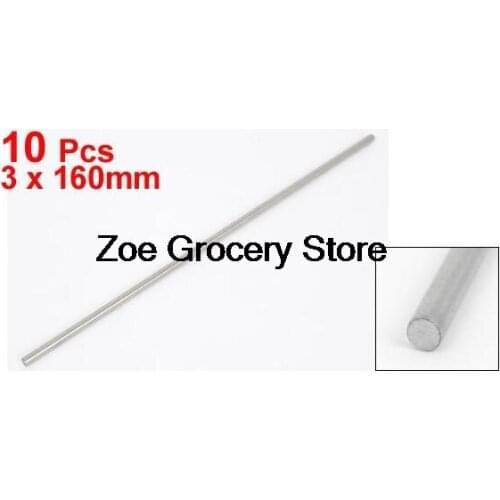 10 Pcs 3mm Dia 16cm Long Stainless Steel RC Helicopter Transmission Round Rods