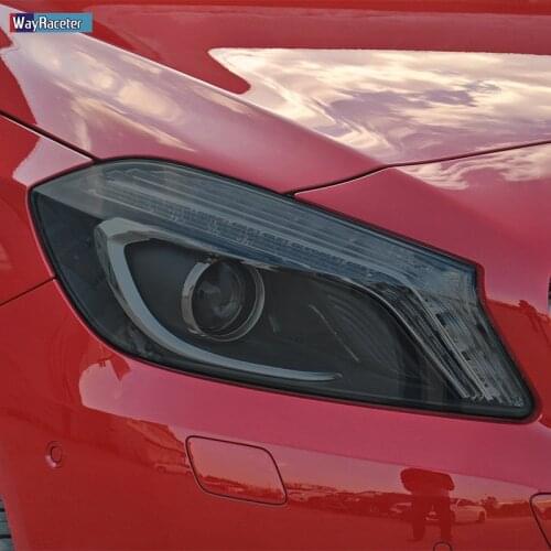 2 Pcs Car Headlight Protective Film Transparent Black TPU Sticker For Mercedes Benz A Class W176 W177 A45 A35 AMG Accessories