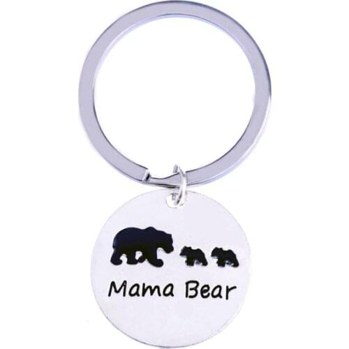 36PC Mama Bear Key Chains Family Mom Love Keychains Keyrings Mother 2 Babies Mom Kids Children Christmas Gift Key Rings Jewelry