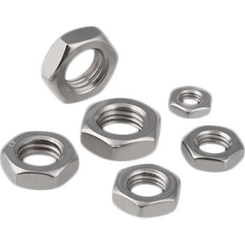 5/10/20PCS A2 Stainless Steel Thin Hex Nut M3 M4 M5 M6 M8 M10-M20 Flat Hexagon Nuts DIN 439