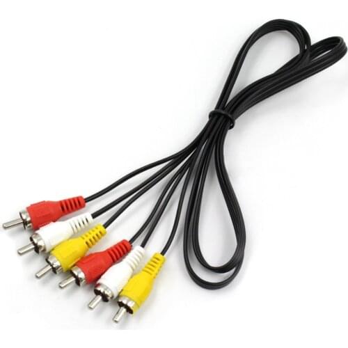 5 PCS 94.5cm 3 RCA Male To 3 RCA Male Plug Splitter cord Audio TV DVD Video Adapter AV Cable