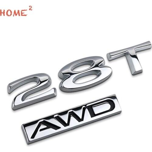 Car Metal Sticker for 28T AWD Logo Buick Encore Cadillac XT5 ATSL Subaru Peugeot Rear Tail Letter Emblem Badge Decal Accessories