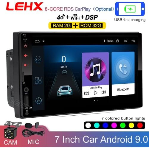 LEHX 7''Car Android 9.0 Car Radio Car GPS Navigation Multimedia Video Player dvd for Volkswagen Nissan Hyundai Kia toyata CR-V