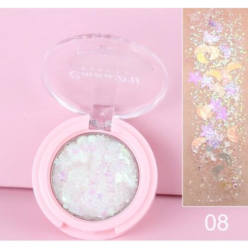 White Moon Fragment Eyeshadow Cream Holographic Shiny Matte Glitter Pigment Eye Shadow Pallete Metallic Diamond Makeup Palette