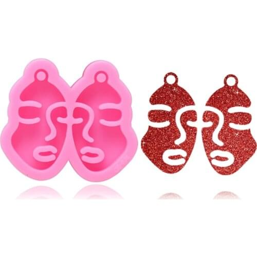 Shiny Mirror Earrings Epoxy Resin Mold Keychain Casting Silicone Mould DIY Crafts Jewelry Pendant Making Tools