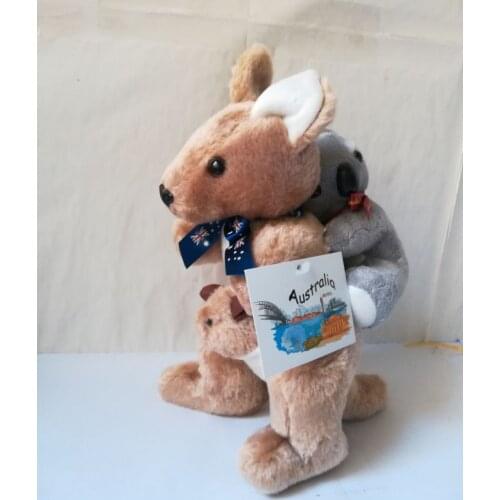 Large 25cm lovely cartoon kangaroo taking koala plush toy Australia kangaroo soft doll ,birthday gift b2553