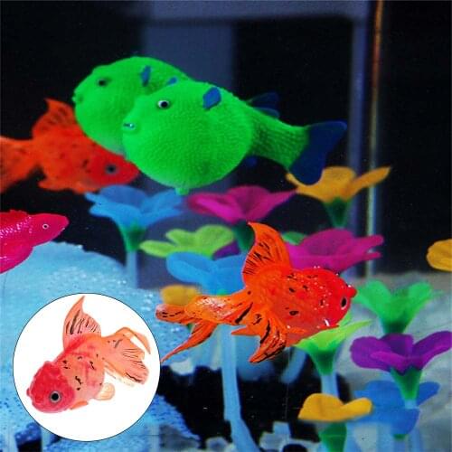 Hot Sale Large Size Decor Cute Goldfish Aquarium Decoration Artificial Glowing Effect Glow in the Dark Fish Tank Ornament