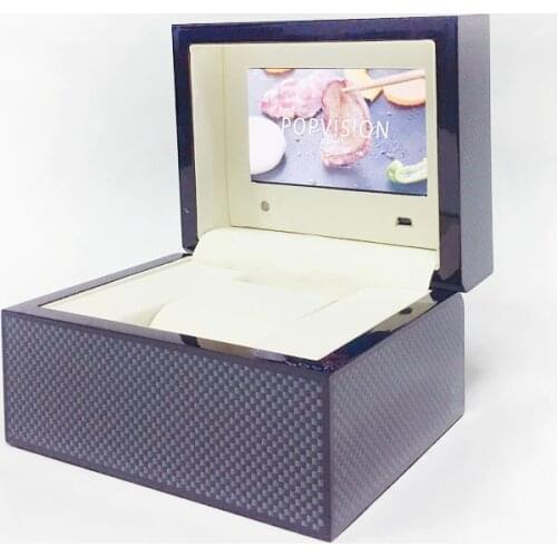 4.3-Inch Screen Displays Video And Pictures Handmade Black Carbon Fiber Gift Box LEXINGDZ