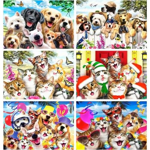 Evershine Diamond Painting Full Square Drill Animals 5D DIY Diamond Embroidery Cat Rhinestones Picture Mosaic Home Decoration