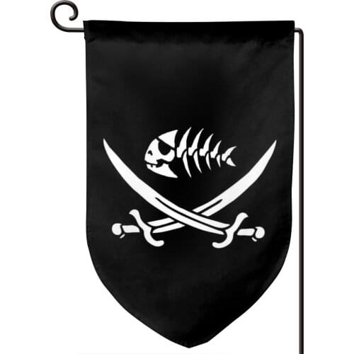Flag Of Stede Bonnet Pirate Fish Garden Flag Indoor Outdoor Home Yard Flag Banner Household Hanging Flag Decor