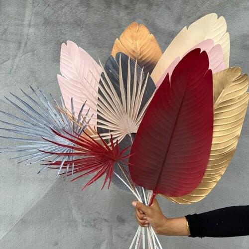 5Pcs Artificial Plants Big Banana Leaf Diy Wedding Road Leads Flower Row Wedding Hall Decoration Background Wall Layout Leaves