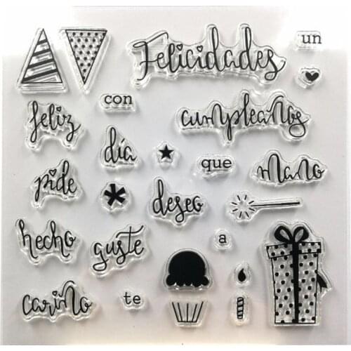 Spanish Silicone Clear Seal Stamp DIY Scrapbooking Embossing Photo Album Decor