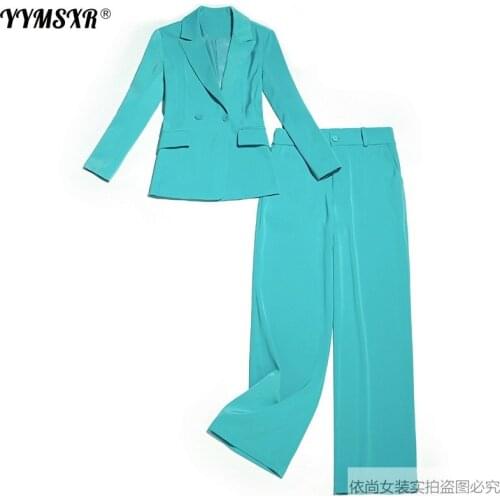 Suit suit female 2020 new womens fashion temperament wild small suit wide leg pants trousers jacket Feminine Two-piece office
