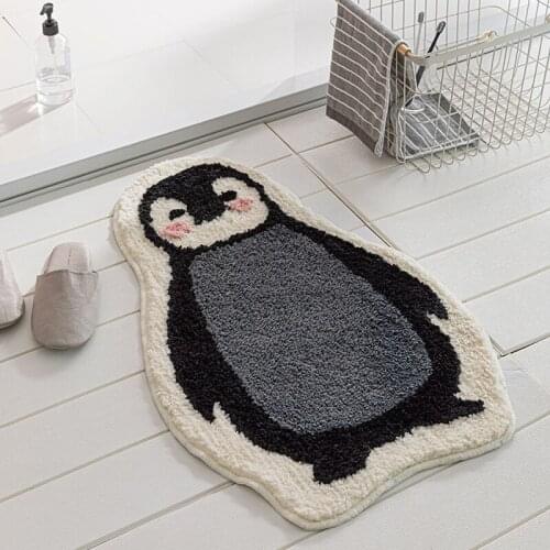 Penguin Bathroom Rug Cartoon Animal Carpet Tapis Toilet Area Floor Mat Door Soft Anti Slip Rugs Home Kids Room Nursery Decor
