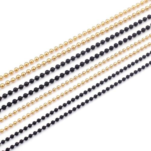 Round Bead Titanium Steel Necklace Multi-Specification Chain Stainless Steel Chain