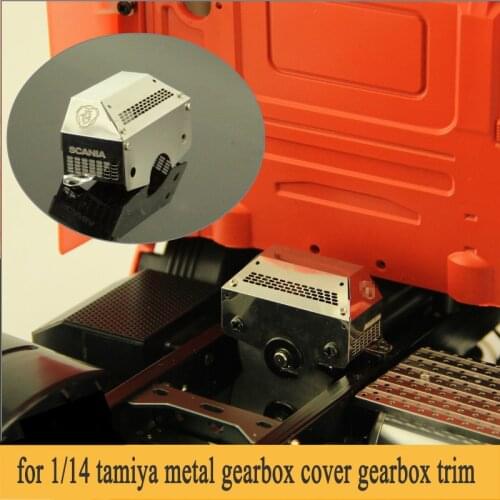 Metal Gearbox Cover Decoration for 1/14 Tamiya RC Truck Car SCANIA R730 R470 R620 VOLVO FH12 ACTROS AROCS 3363 3348 MAN TGX Diy