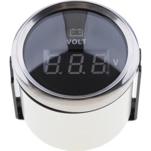 Marine Car Truck 2''52mm Digital LED Volt Voltage Gauge Meter Black Universal