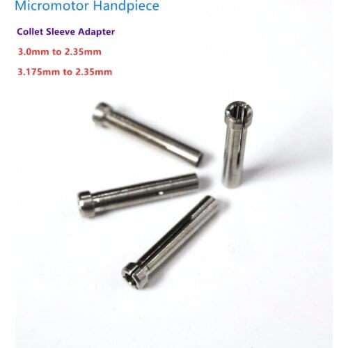 Strong 210 Micromotor Collect Sleeve Adapter Micromotor Handpiece Chuck Converter 2.35mm to 3.175mm 2.35mm to 3.0mm Handpiece