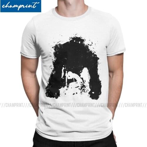 Mens T-Shirt The Shadow Of Giants Vintage Tees Short Sleeve Shadow of the Colossus Videogame T Shirt Crew Neck Tops Printing