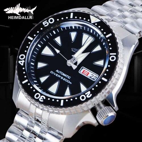 Heimdallr SKX007 41mm Dial Mens Diving Watch Stainless Sapphire 20ATM Waterproof C3 Luminous NH36A Automatic Mechanical Watch