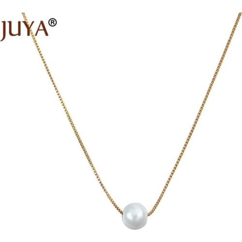 Latest Design kolye Cute Simple Small 6mm Pearl Beads Pendant Gold Clavicle Chain Necklace For Women Girls Gift collane donna
