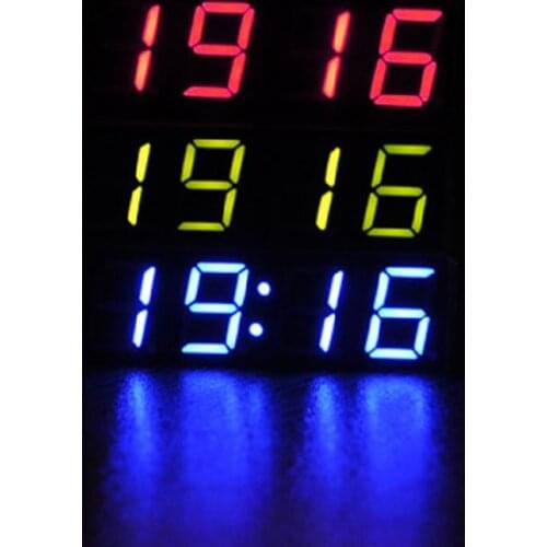 OOTDTY Car Digital Tube Electronic Clock LED Three-In-One Time Temperature Voltage a Basic Version of the Microcontroller Clock