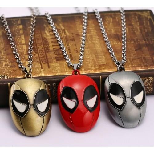 Super Hero Statement Deadpool Necklace Alloy Logo non-fade metal chain 3 colors Mask Necklace Famous Movie Jewelry