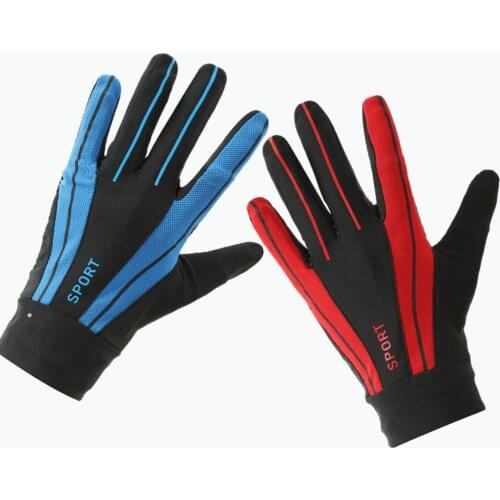 Ice Silk Outdoor Sports Running Glove Warm Gym Fitness Full Finger Gloves For Men Women Sport Gloves Autumn Spring