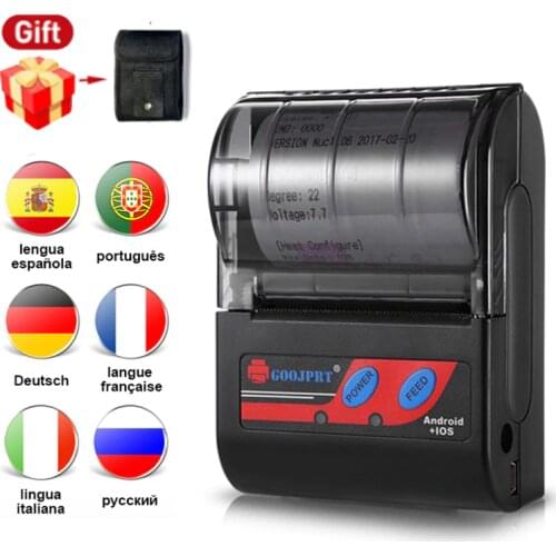 Portable Mini Bluetooth Printer Wireless Thermal Receipt Ticket Printer For Mobile Phone 58mm Bill Machine For Store