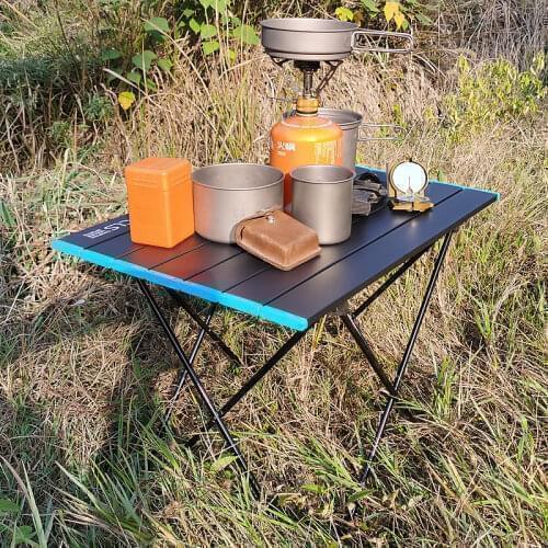 Portable Camping Table with Aluminum Table Top and Carrying Bag, Folding Ultralight Camp Table in a Bag for Picnic