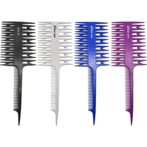 Hair Dyeing Comb Hair Coloring Highlighting Comb Wide Tooth Comb Fish Bone Hair Brush Hair Styling Barber Tool Salon Accessaries