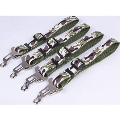 Camouflage Color Adjustable Pet Safety Seat Belt Leads Dog Car Clip Size 2.5x75cm Fedex DHL Free Shipping ,500pcs/lot