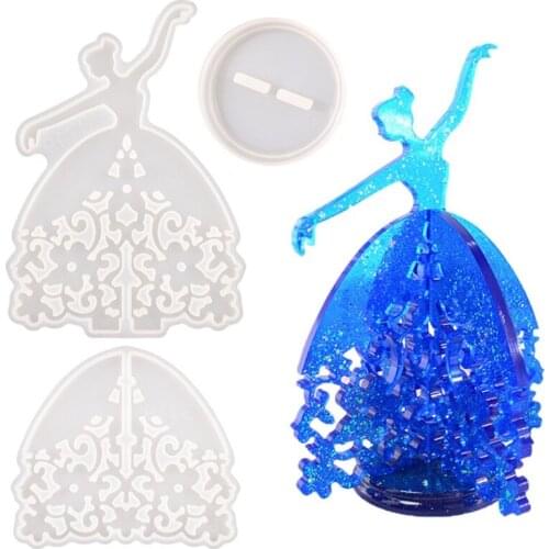 Flower Card Dancing Girl Bracket Mold Diy Glue Mold Earrings Ring Display Stand Jewelry Stand Silicone Mold