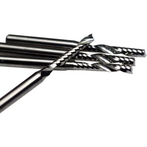 1pc 3.175mm SHK Single Flute Bit Carbide Engraving Cutters Wood Cutting Tools Blade for Carving Milling MDF acrylic PVC