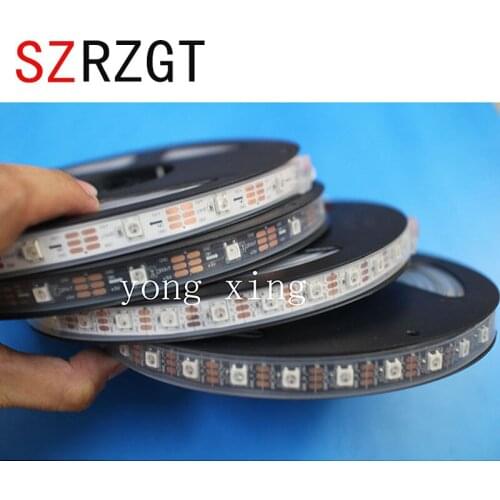 WS2812B LED Strip DC 5V Black White PCB Smart Addressable Pixel WS2812 IC 30/60/144 LED RGB 1M 5M