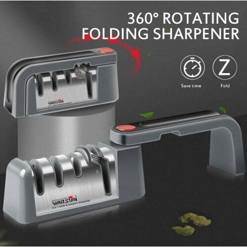 Knife Sharpener 4 Stages Diamond Coated Fine Rod Knife Shears Scissors Sharpening Stone Cocina Afilador De Cuchillo